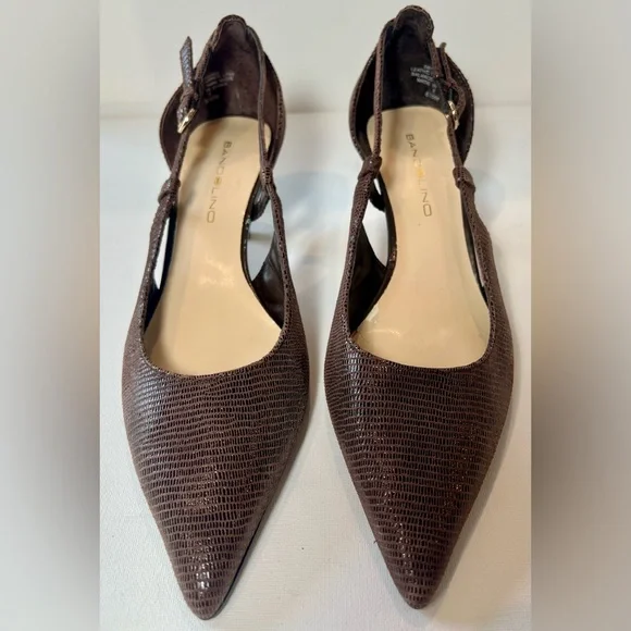 Bandolino Brown Women’s Low Heel Sling Back Size 6.5 Leather - Picture 3 of 8